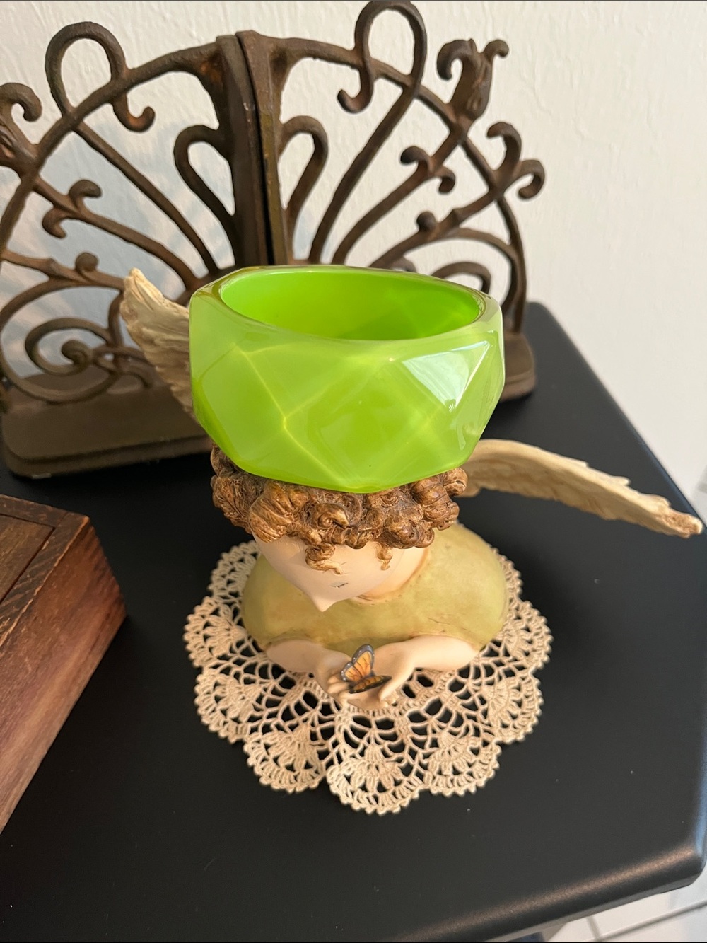 Vibrant Chartreuse Faceted Resin Bangle